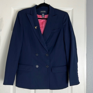 JONES NEW YORK SIGNATURE BOUBLE BREASTED BLAZER WITH CHARM‎